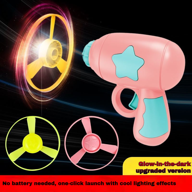 6-in-1 Cat & Dog Toy Set with Launcher Gun & Glow Discs - Interactive Fetch, Chase Toys for Indoor Pets, Boredom Buster for Cats Puppies (Includes Flying Propellers, Track Toy)