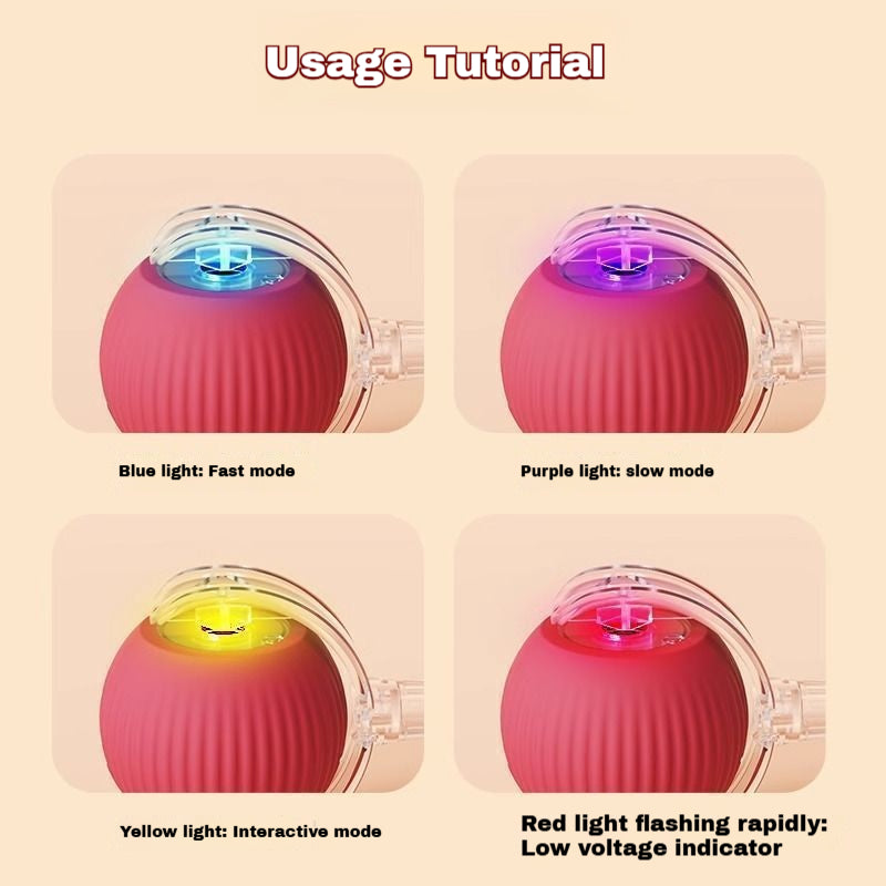 Automatic Self-Play Cat Toy Ball - Hands-Free Rolling Ball for Cats & Small Dogs, Interactive Exercise Toy to Reduce Boredom & Anxiety