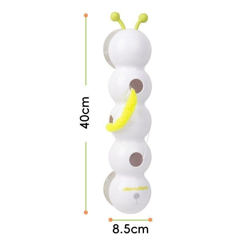 Self-Moving Cat Toy with Wiggly Worm – Automatic Kitten Teaser with Feather, Smart Motion & Battery-Powered Fun for Playful Cats