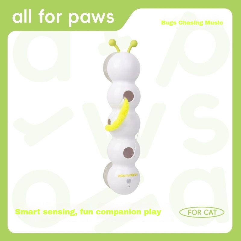 Self-Moving Cat Toy with Wiggly Worm – Automatic Kitten Teaser with Feather, Smart Motion & Battery-Powered Fun for Playful Cats
