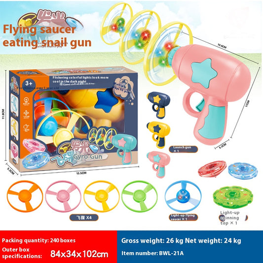 6-in-1 Cat & Dog Toy Set with Launcher Gun & Glow Discs - Interactive Fetch, Chase Toys for Indoor Pets, Boredom Buster for Cats Puppies (Includes Flying Propellers, Track Toy)