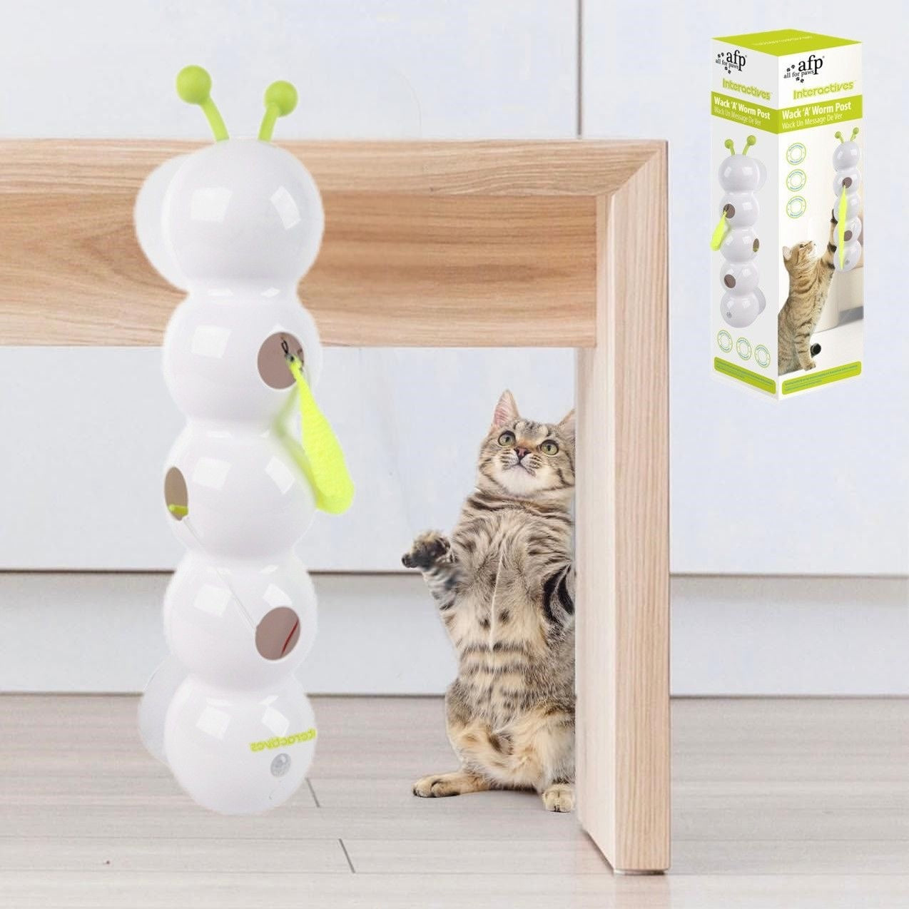 Self-Moving Cat Toy with Wiggly Worm – Automatic Kitten Teaser with Feather, Smart Motion & Battery-Powered Fun for Playful Cats