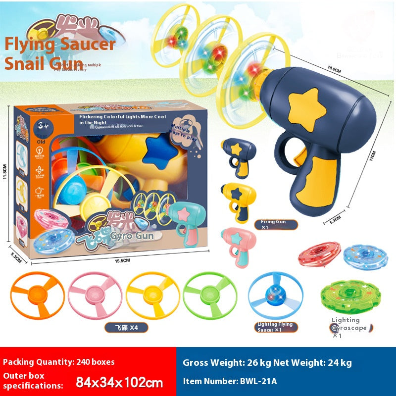 6-in-1 Cat & Dog Toy Set with Launcher Gun & Glow Discs - Interactive Fetch, Chase Toys for Indoor Pets, Boredom Buster for Cats Puppies (Includes Flying Propellers, Track Toy)