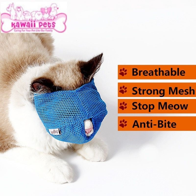Purr-fect Calm Cat Mask - Breathable Mesh Muzzle for Stress-Free Grooming & Nail Trims!