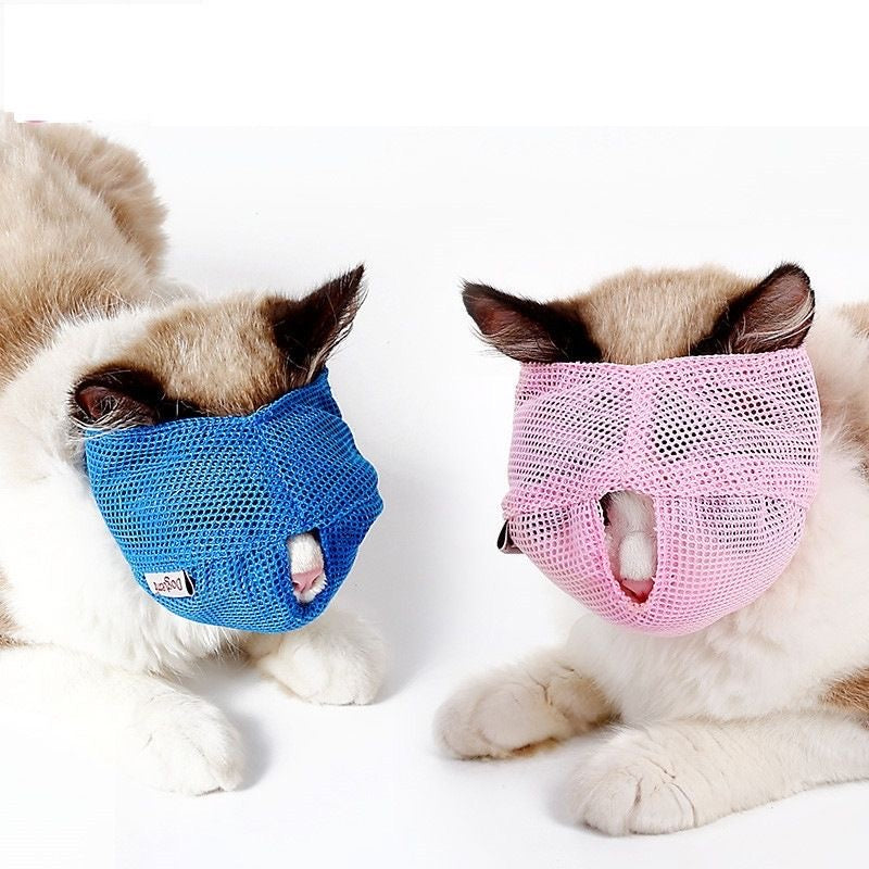 Purr-fect Calm Cat Mask - Breathable Mesh Muzzle for Stress-Free Grooming & Nail Trims!