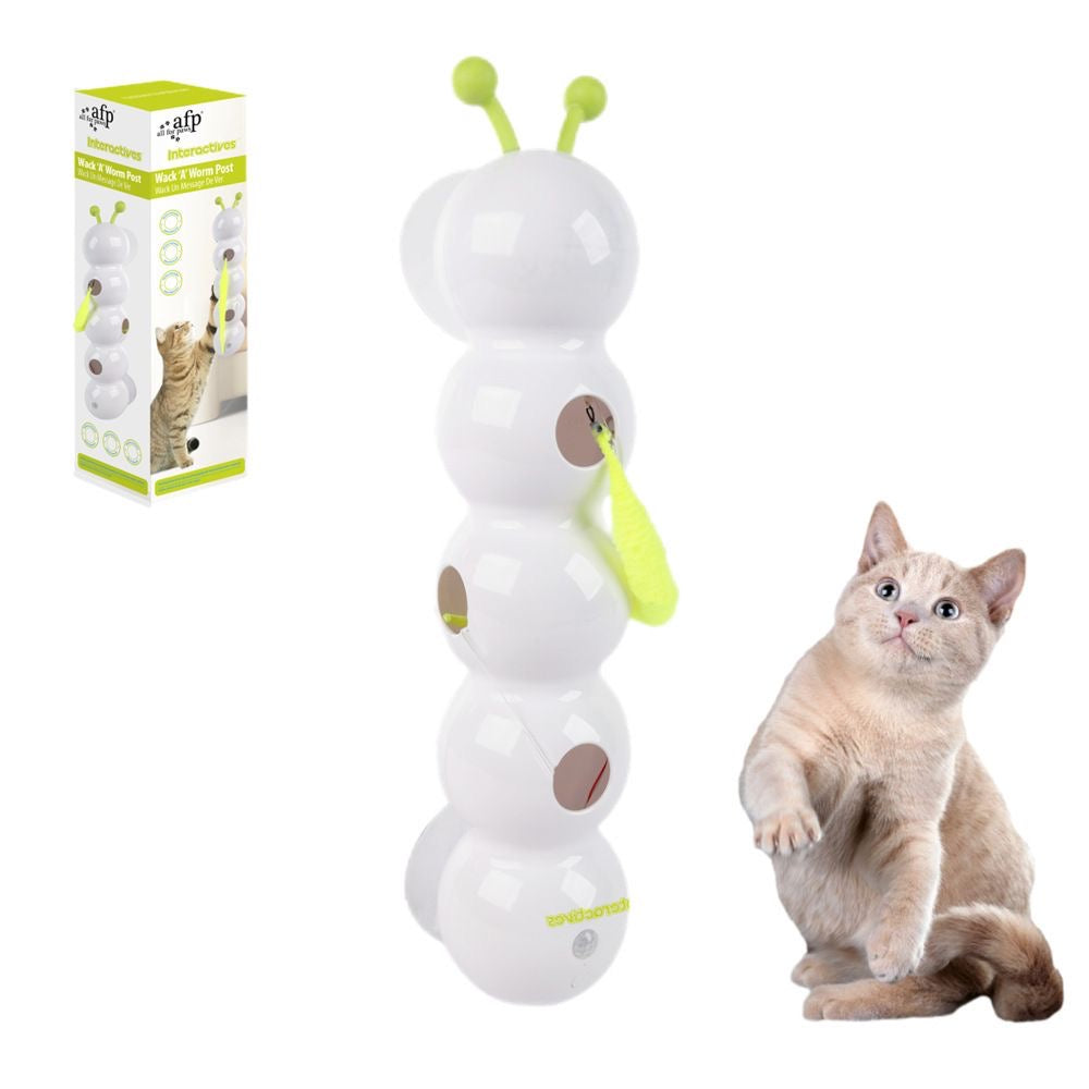 Self-Moving Cat Toy with Wiggly Worm – Automatic Kitten Teaser with Feather, Smart Motion & Battery-Powered Fun for Playful Cats