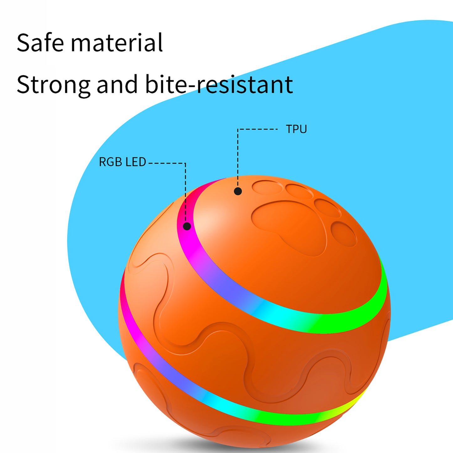 Interactive Pet Toys, [Newly Upgraded] Auto-Rolling Ball - Motion Activated Self-Play Toy for Bored Dogs & Cats, USB Rechargeable & Durable (Small/Medium/Large Pets)