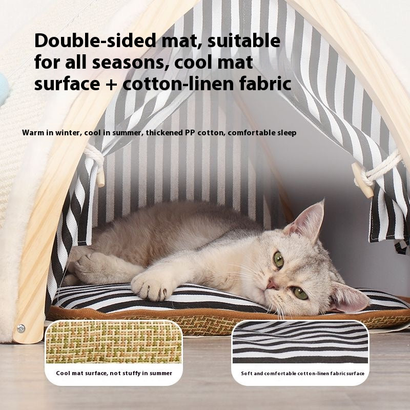 Cozy Cat Tent & Scratch Haven - 2-in-1 Hideaway Bed with Built-in Scratching Posts