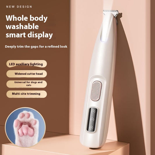 Paw-fect Grooming Kit: Waterproof Pet Trimmer with Light - Safe Paw Hair Clipper for Dogs & Cats (No Nicks!)