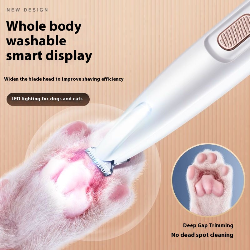Paw-fect Grooming Kit: Waterproof Pet Trimmer with Light - Safe Paw Hair Clipper for Dogs & Cats (No Nicks!)